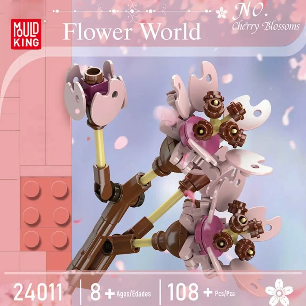 

Mold King Flower Series Cherry Blossom Building Block Set Toys Model Girls Adult Gifts Decorations Artificial Flowers Plants