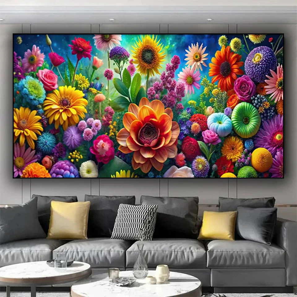 

Blue Colorful Orchids Diamond Art Large Blooming Flowers Peony Diy Diamond Painting New 2025 Jewelry Cross Stitch Mosaic Picture