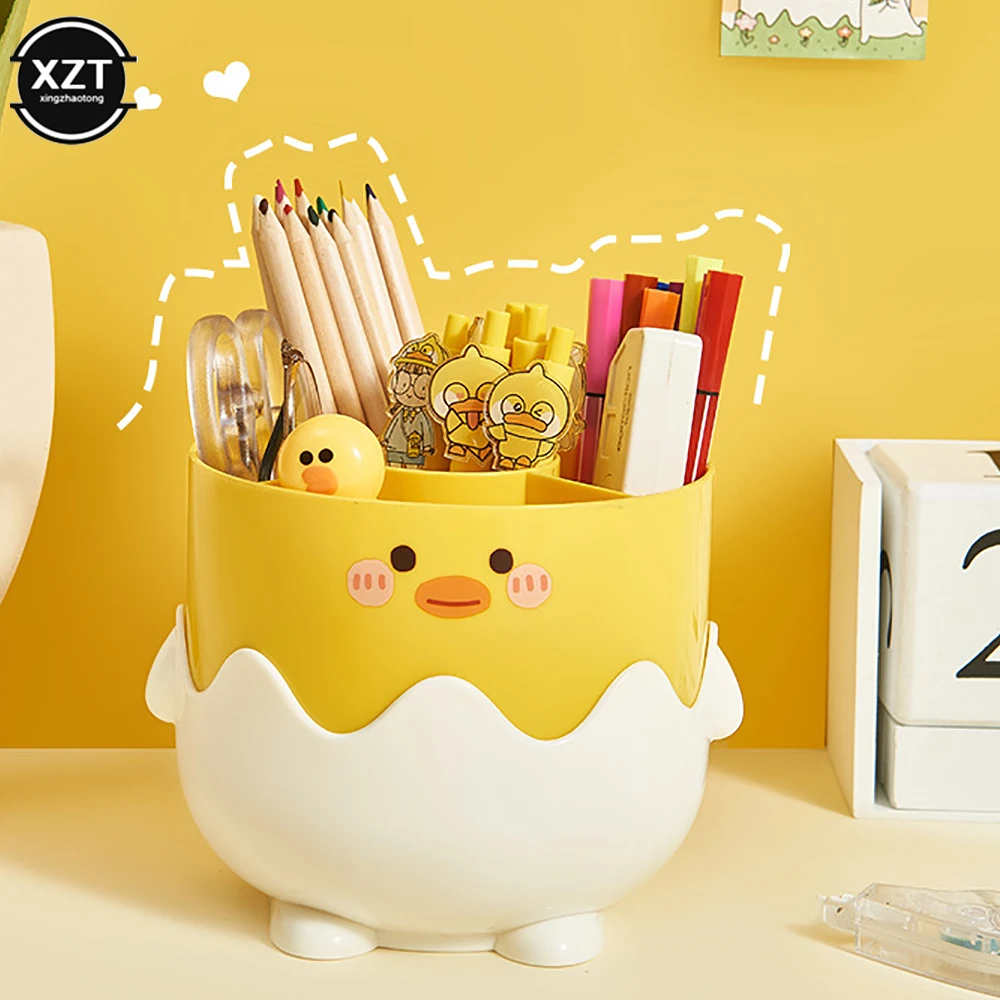 Cute Duck Pencil Holders Pens Storage Container Office Decoration Desk Accessories Desktop Makeup Organizer Home Office Supplies