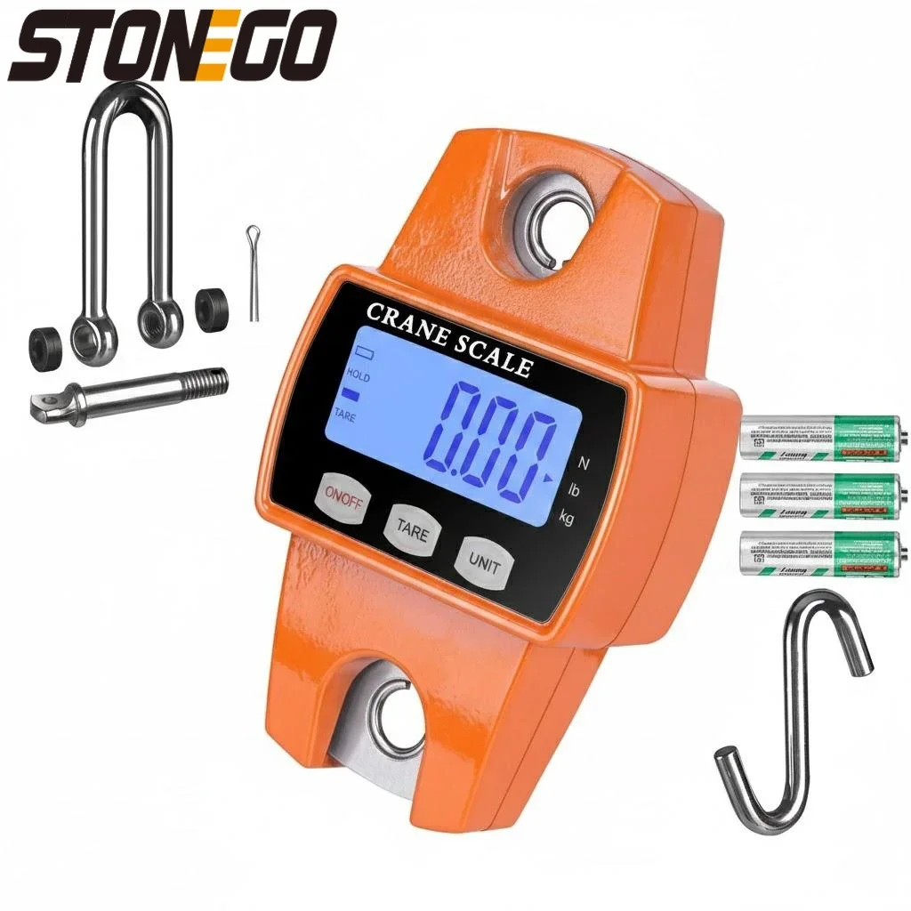 Bilancia digitale sospesa da 660 libbre Custodia in alluminio Palmare 300Kg Mini gru Bilancia Ganci Caccia in fattoria Pesca all'aperto