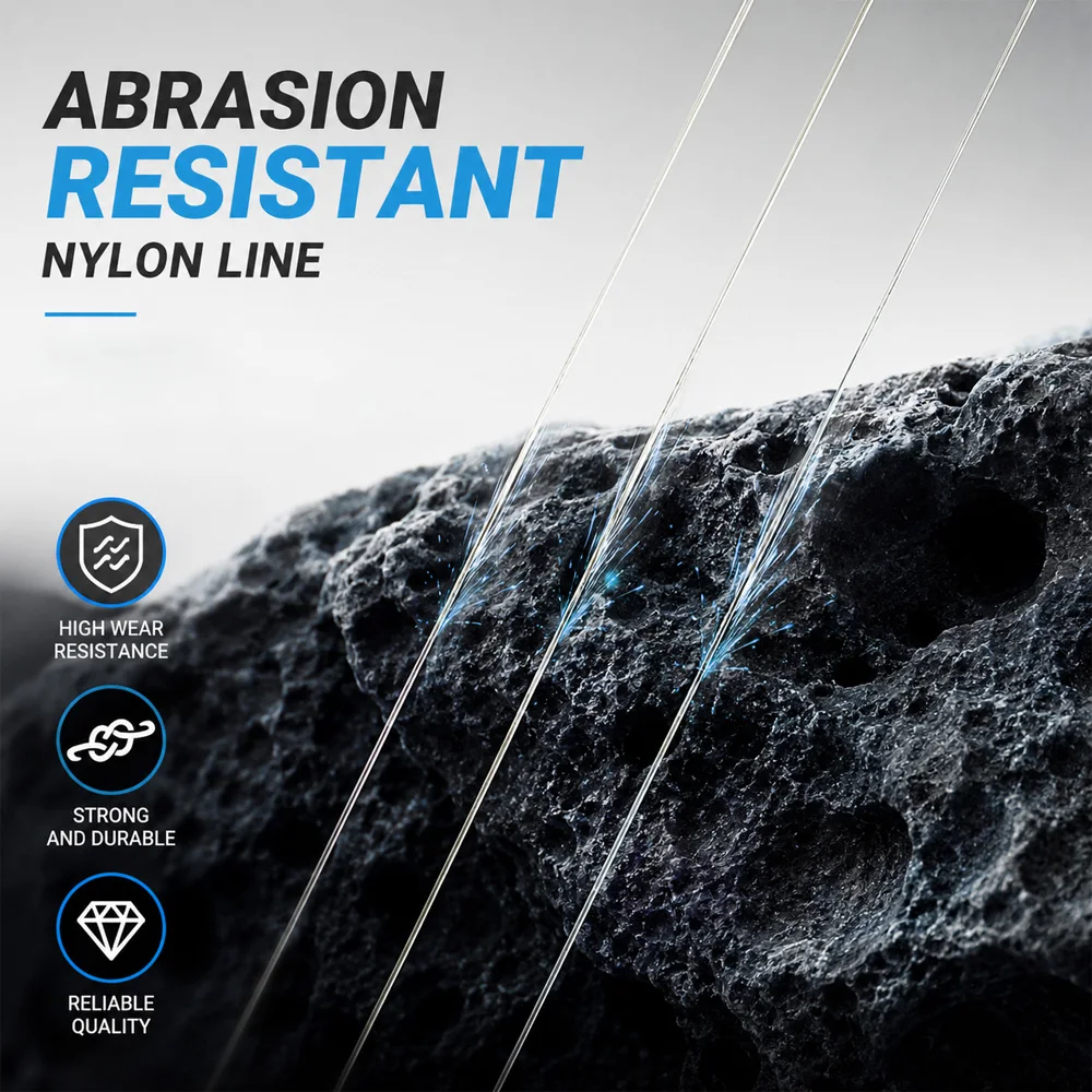 ROUANTA 500M 1000M Nylon-Angelschnur, Monofilament, superstark, abriebfest, glatt, sinkende Schnur für Karpfen, Barsch, Pesca Tackl – Detail 3