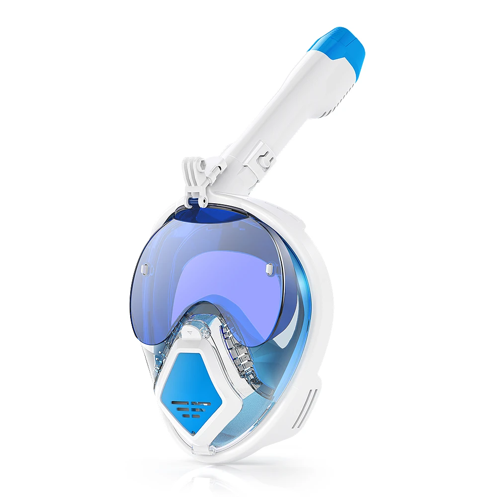 NONE Unterwasser-Schnorchel-Vollgesichts-Schwimmmaske für Erwachsene mit abnehmbarer Kamerahalterung, Sonnenblende, Atembrille, wasserdichte Sicherheitsbrille 6