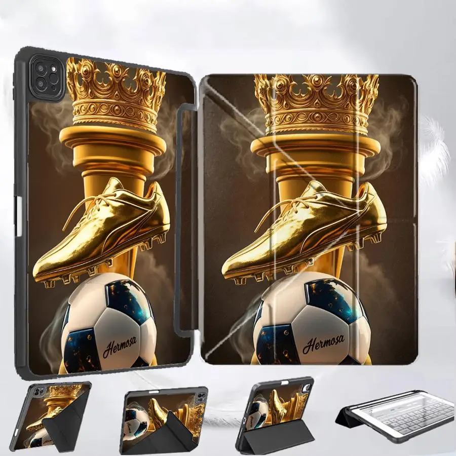 

Чехол-подставка для планшетов iPad Pro 11-го, 10-го, 9-го, 8-го, 7-го поколений, 12.9 дюймов, Mini 6, 7, Air 4, 5, M3, M2, M4, 11 дюймов Pro 2025, Crown Football