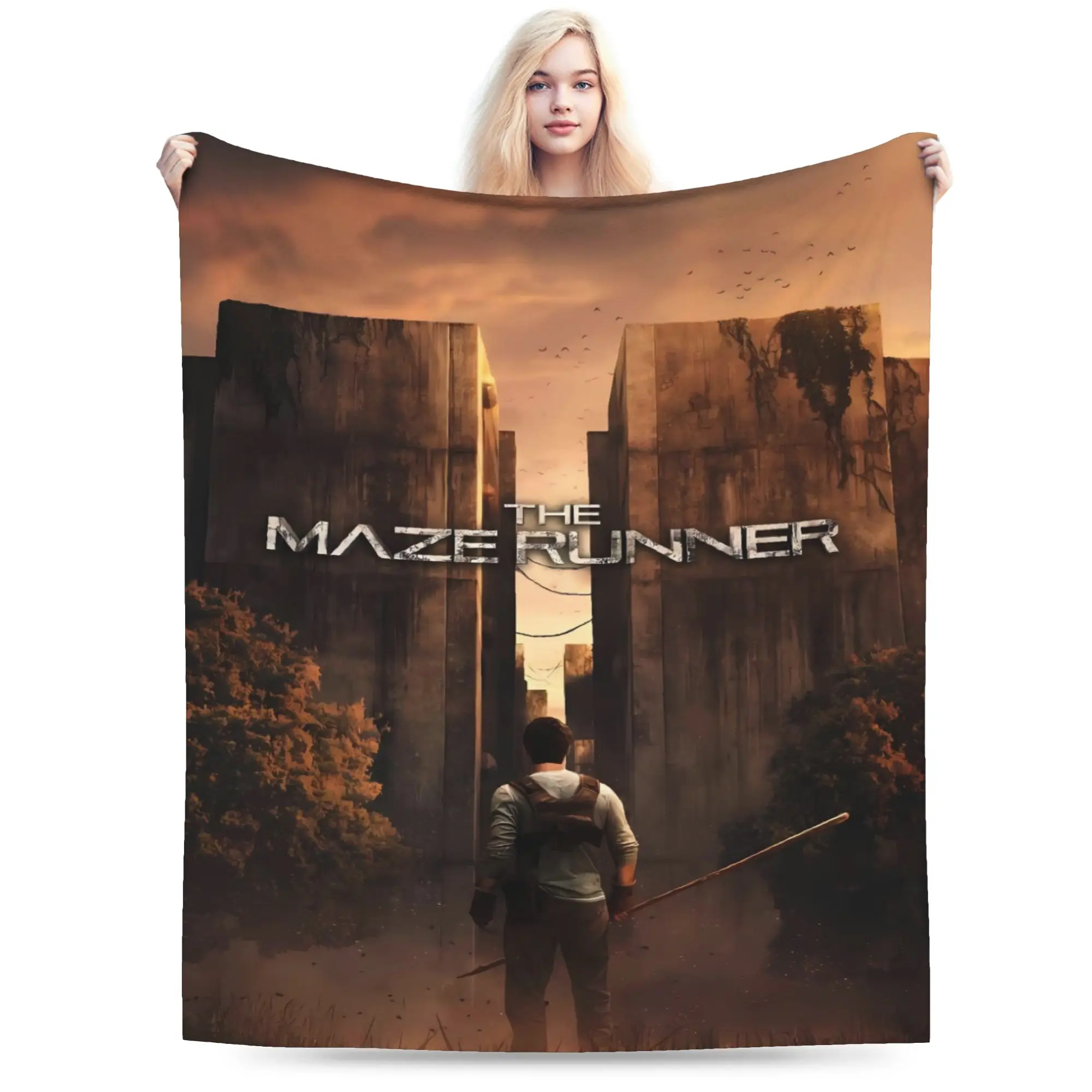 Film The Maze Runner Super Warm Blanket  Airplane Travel Plush Bedding Throws Print Home Decor Flannel Bedspread Sofa Bed Cover