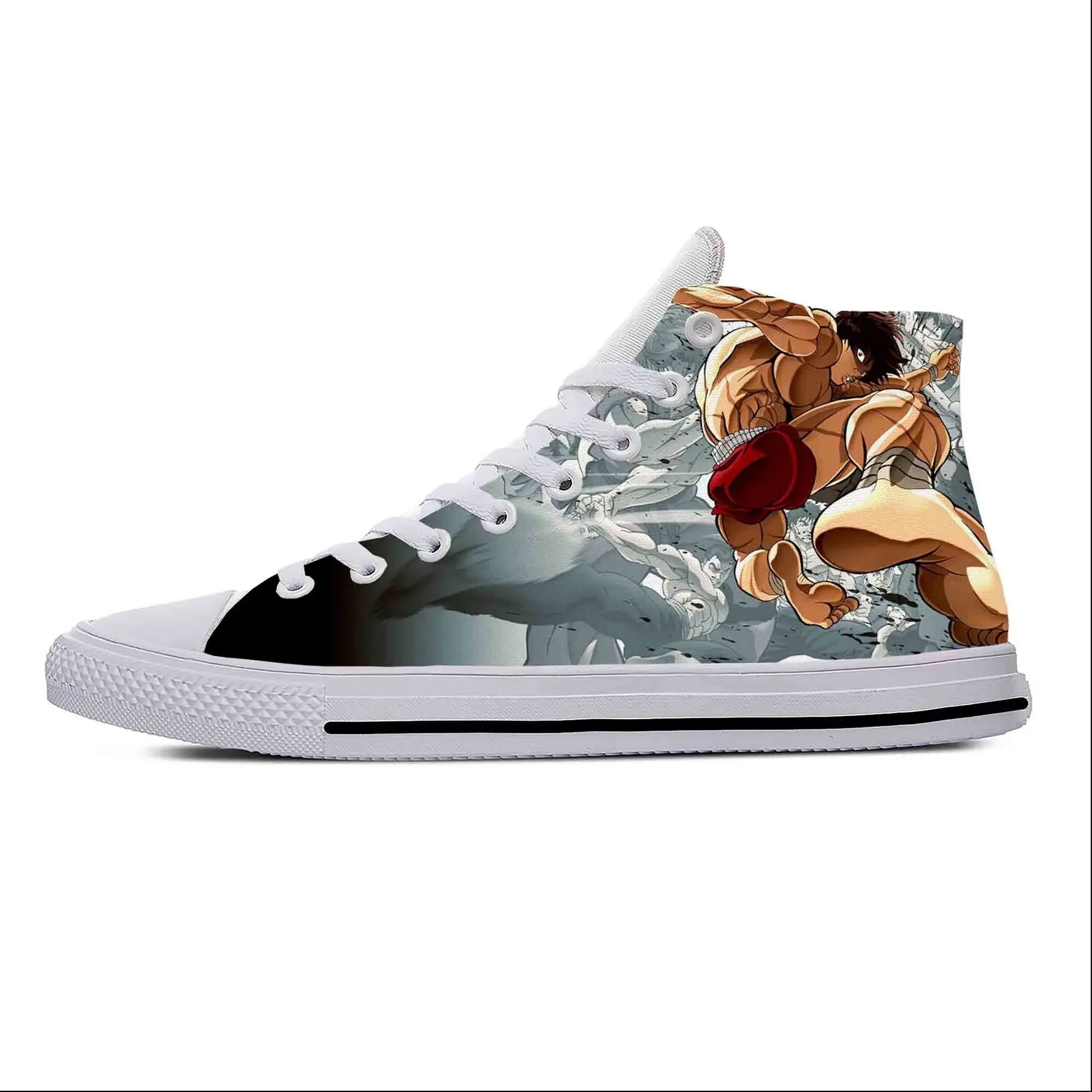 

Anime Manga Cartoon Baki the Grappler Hanma Baki Casual Shoes High Top Lightweight Board Shoes Breathable Men Women Sneakers