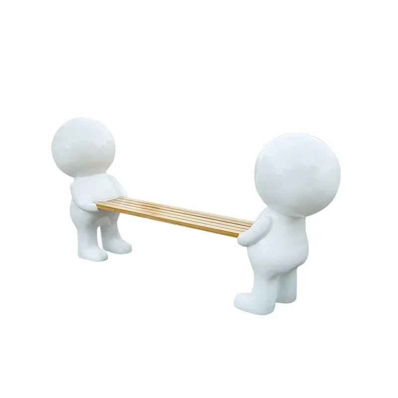 

Simple Internet celebrity cartoon seat imitation wood grain seat outdoor park bench landscape FRP beauty Chen leisure chair