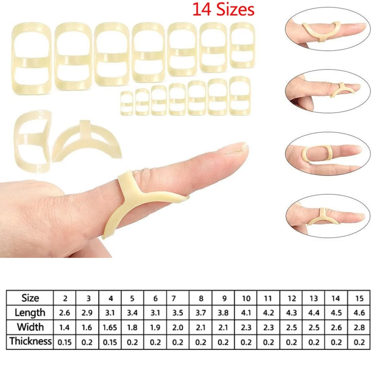 Protector de férula ajustable para dedo, estabilizador de articulación de dedo roto, enderezamiento de artritis, inmovilización de nudillos, tamaño 2-15