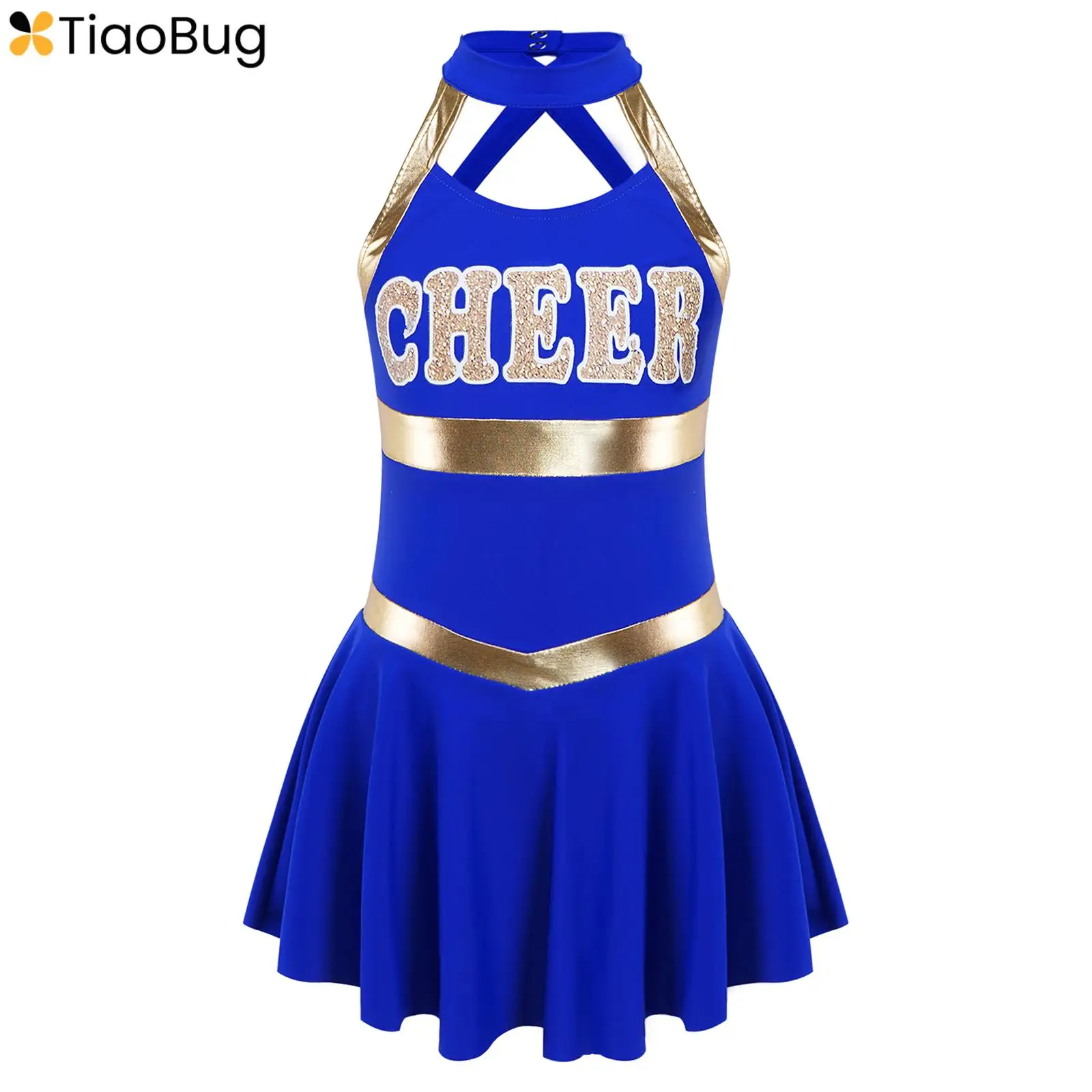 

New Girls Cheerleader Costume Carnival Halloween Cosplay Cheerleading Team Uniform Pleated Dress Party Dance Gymnastic Outfits