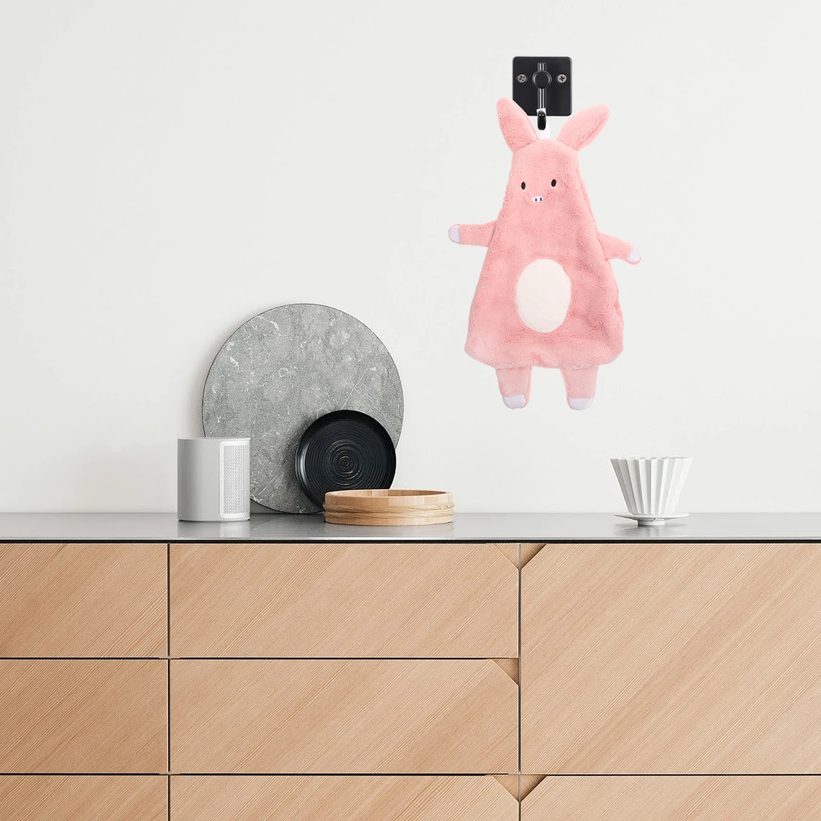 منشفة يد مريحة برسوم كرتونية، تصميم حيوان لطيف، صوف مرجاني ناعم، سريع الجفاف، ماص للماء للاستخدام المنزلي في الحمام