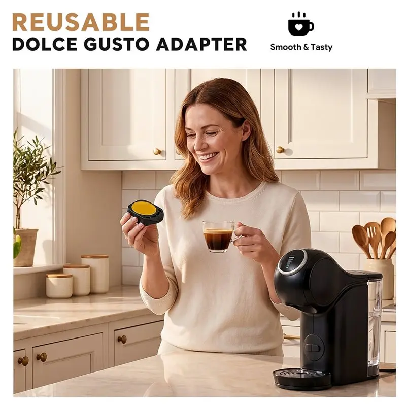 Universal Reusable Capsule Adapter For Dolce Gusto Coffee Capsule Convert Compatible With Genio S,Piccolo Coffee Machine-[Jyqn A