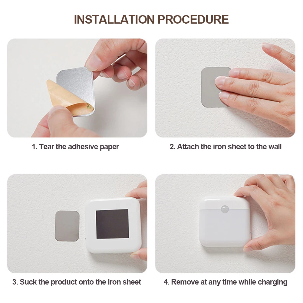 Nordic Motion Sensor Led Square Lamp Usb Charging Night Light Bedroom Kitchen Toilet Stair Hallway Wardrobe Cupboard Lighting