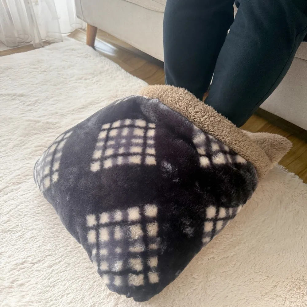 

Soft Plush Foot Warming Mat Double Feet Comfortable Heating Foot Pad Insulation Not Charging Thermal Foot Mat Home Office