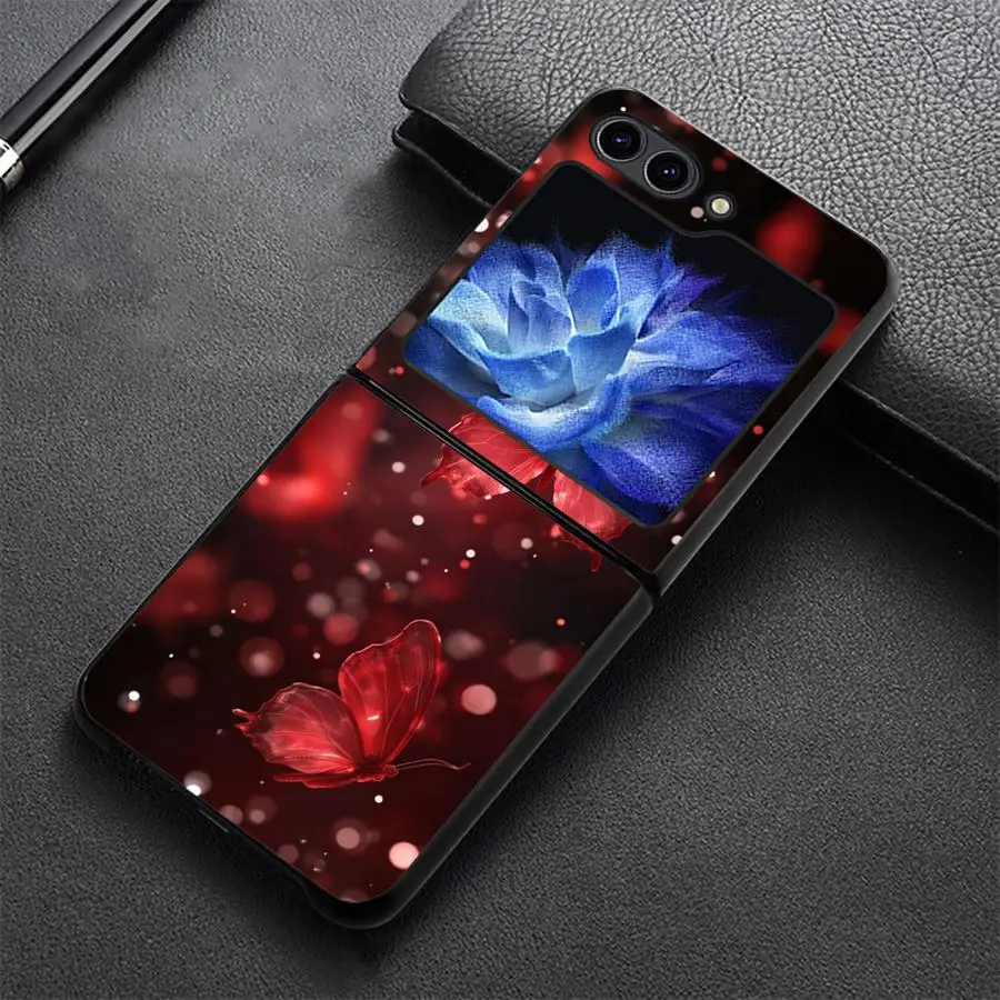 Red Butterflies Phone Shell Funda Case for Samsung Galaxy Z Flip 8 Z Flip 7 6 5 4 3 Flip5 Flip3 Flip7 FE Flip6 Flip4