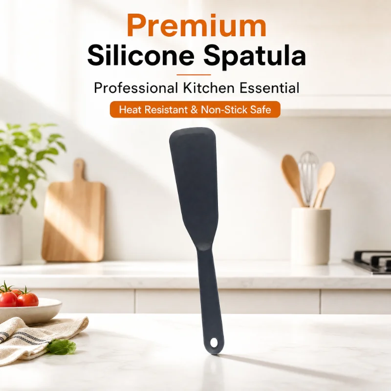 Heat Resistant Silicone Spatula Non-Stick Pan Turner for Cooking, Baking, Flipping Eggs & Steak