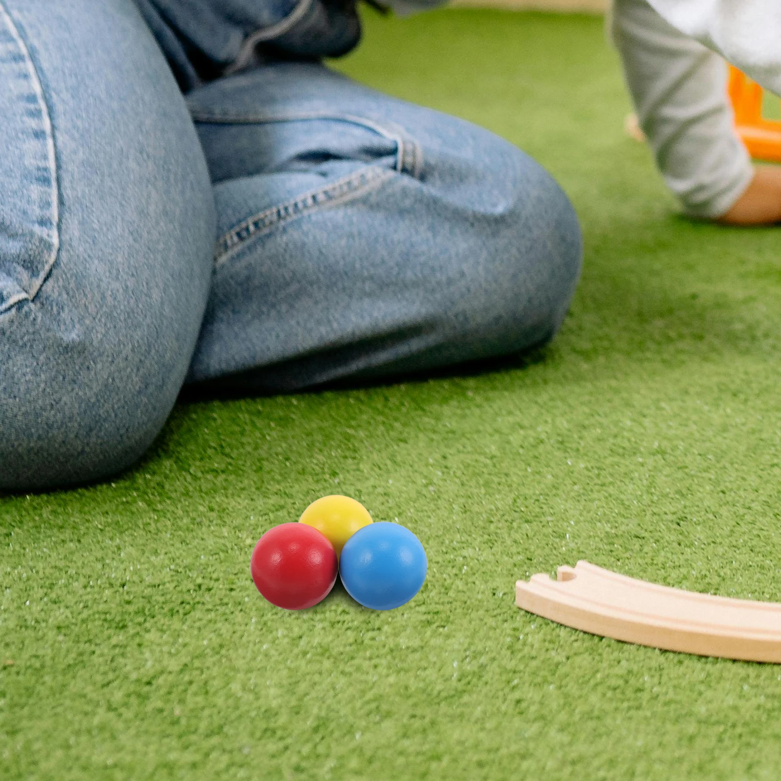 

3 pcs Wooden Croquet Outdoor Lawn Replacement Set Durable Wood Play Child-Friendly Size Enhances Motor