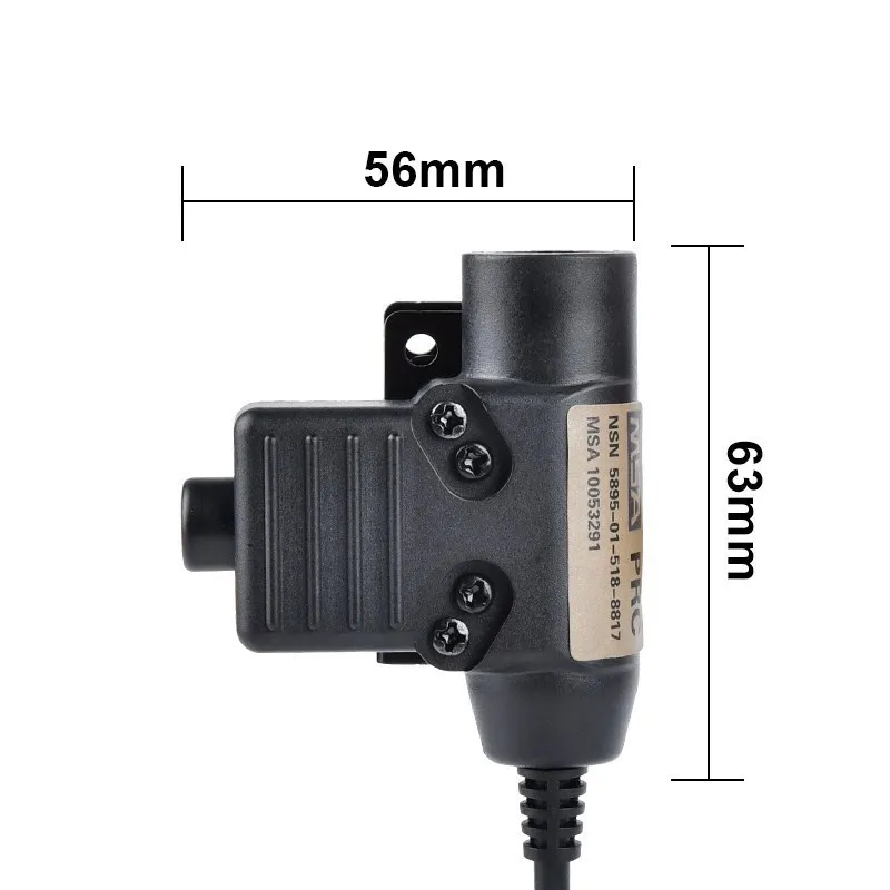 WADSN Tactical Headset Adapter U94 PTT Headphone Connector WC001 For Baofeng Kenwood Midland Motorola Walkie Talkie