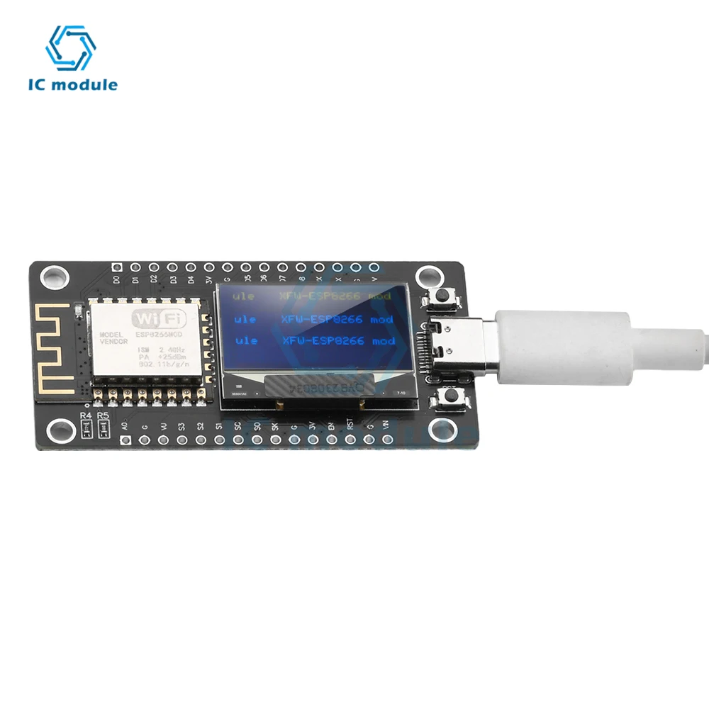 Esp-12F Nodecu Esp8266 Wifi Development Board Module Ch340C With 0.96 Oled Screen Yellow Blue Display