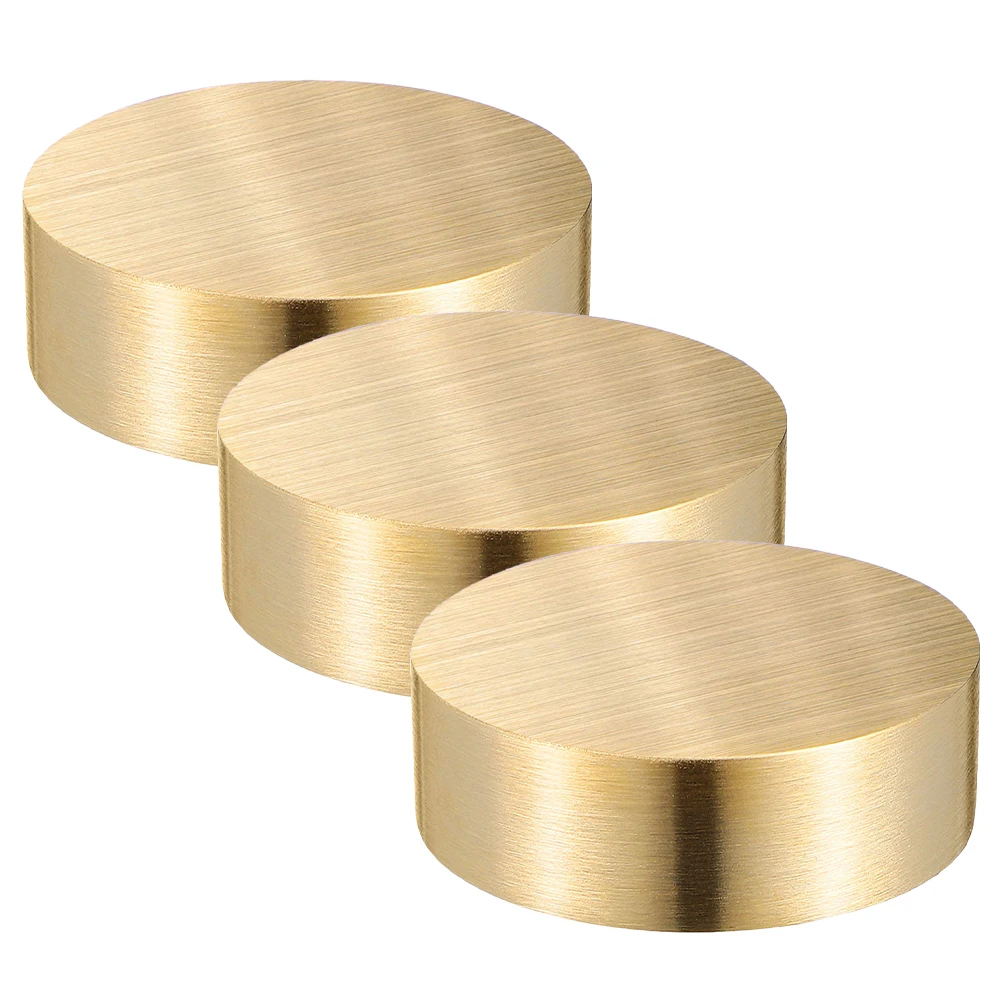 

3pcs Round Solid Brass Paperweight for Calligraphy Desk Office Decorative Weight Chinese Drawing Holder Smooth Surface