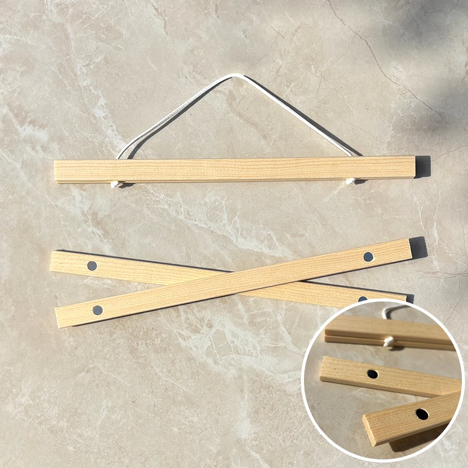 Magnetische Frames Teak Grenen Hout Foto Poster Hanger Frame Voor Muur Art Canvas Print Schilderij Kinderkamer Home Decor 30x40 40x60CM