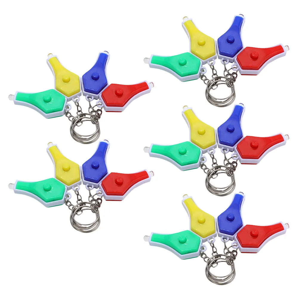 

20 Pcs Keychain Portable Key Chain Pendant Mini LED Lamp Key Ring Pendant Plastic Torch Currency Tester