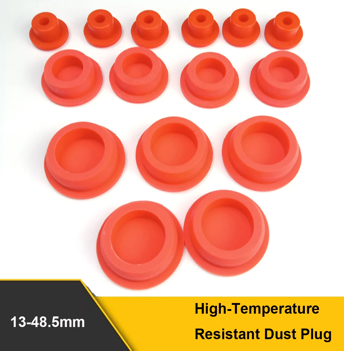 1-100Pcs Red High-Temperature Resistant Dust Plug  13-48.5mm Rubber Protective Cover Silicone Protective Sheath Silicone Plug