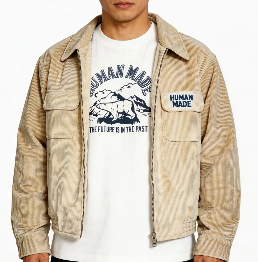 Camiseta de Cuello Redondo de Manga Corta con Estampado de Oso Polar, Hecha a Mano, de Algodón de Bambú Japonés, para Parejas, Hombre y Mujer, Nueva Colección 2026