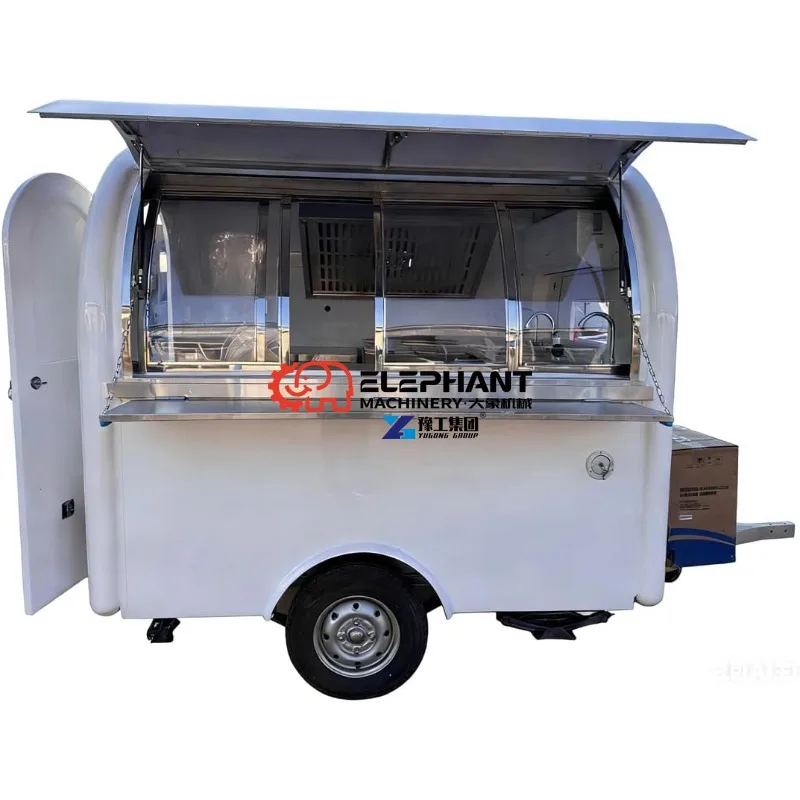 Food Trailer for Sale, Mobile Kitchen Concession Trailer with Commercial Appliances, Stainless Steel Custom Food Truck