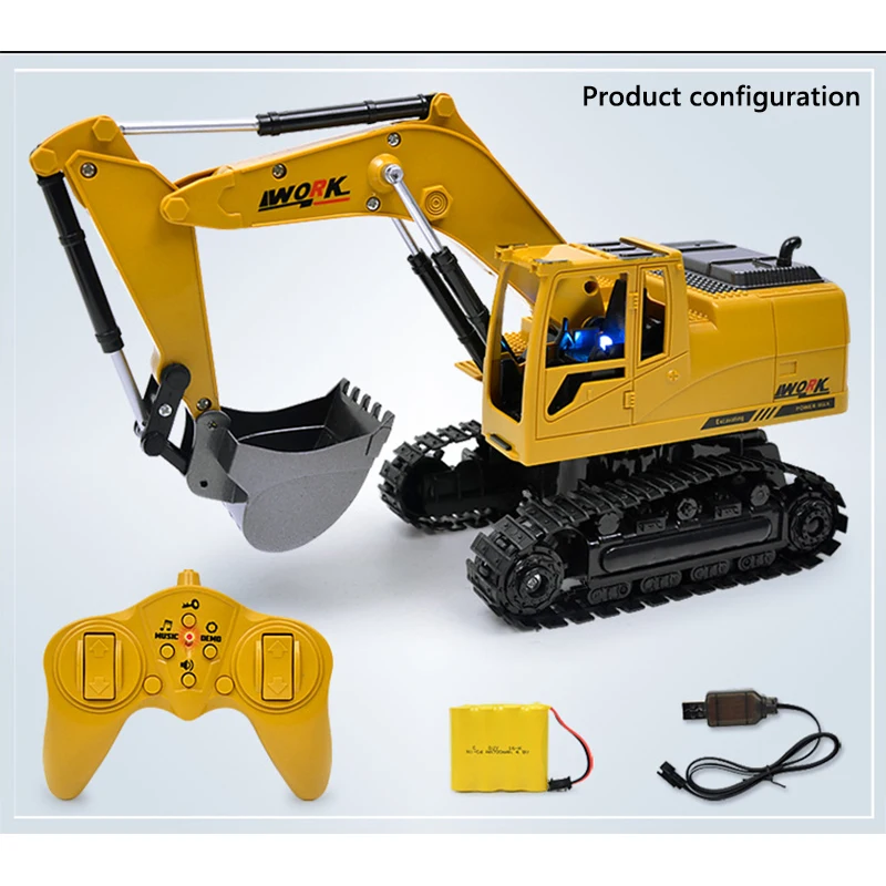 1:20 Large Alloy Remote Control Excavator Crawler Excavator Children Toys Competition Engineering Vehicle Toys for Boys