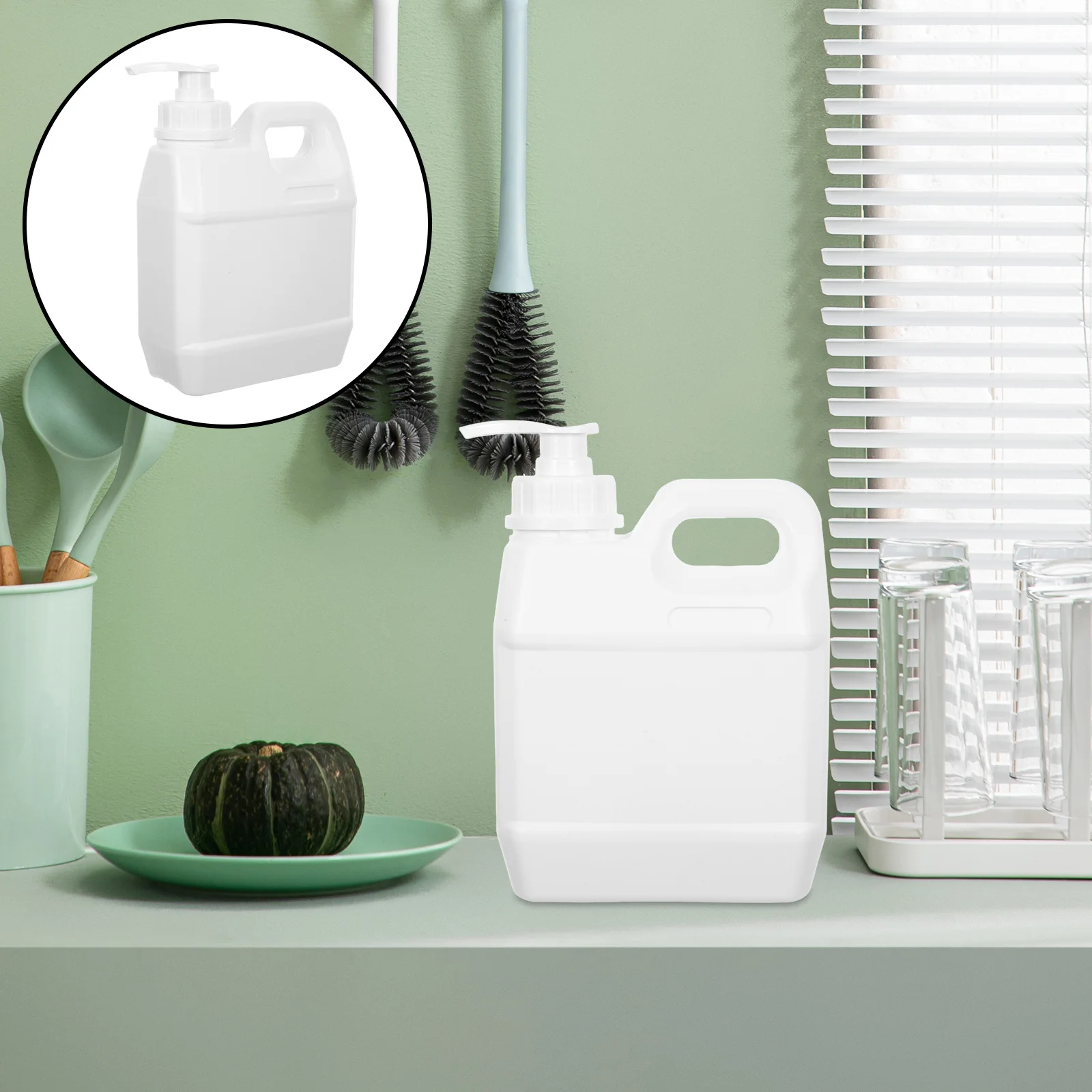 

2Pcs Press Pump Dispenser Bottle Leakproof Square Refillable Containers for Shampoo Shower Gel Cosmetics Storage