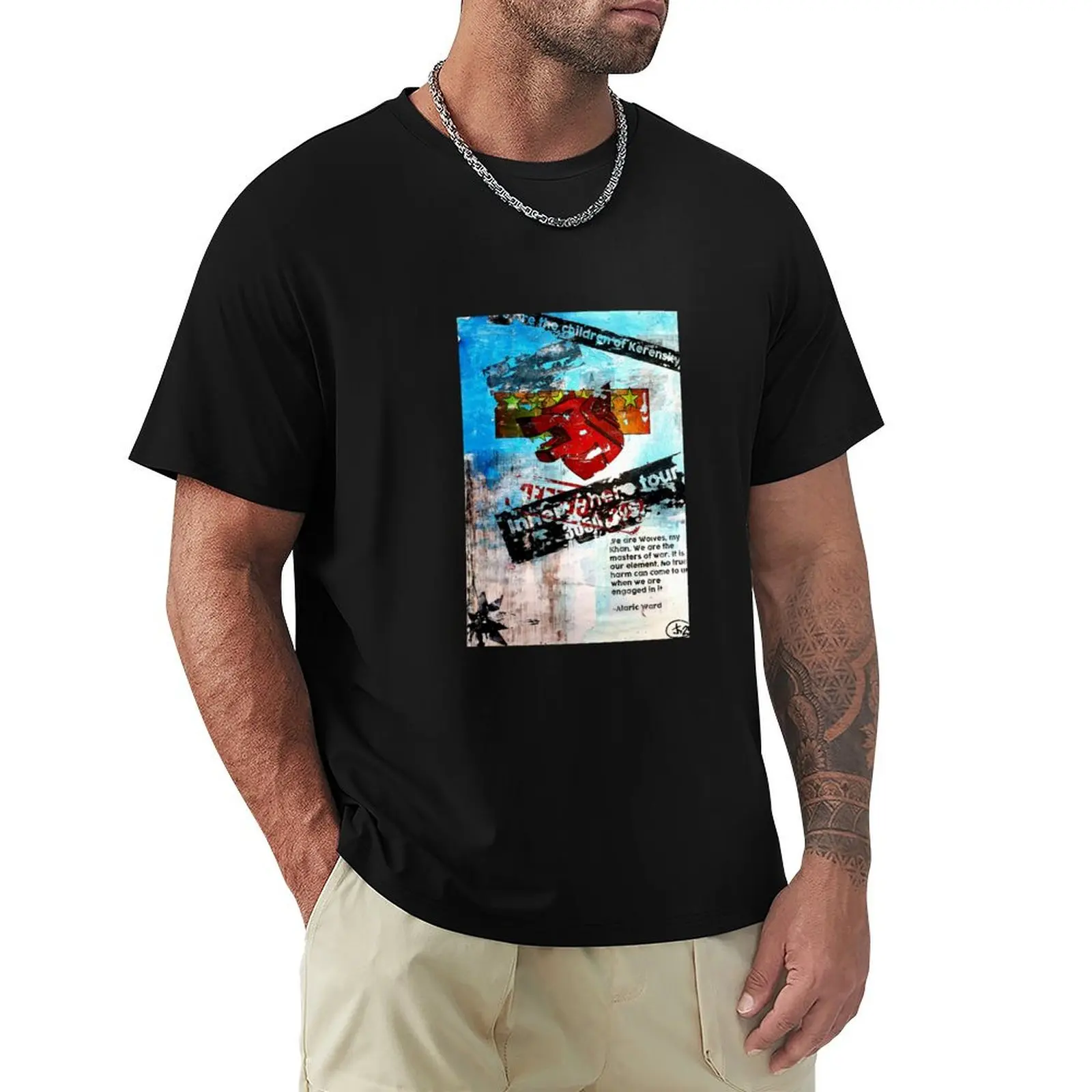 Battletech clan wolf tour poster T-Shirt cotton t-shirt plain for man package T-Shirt