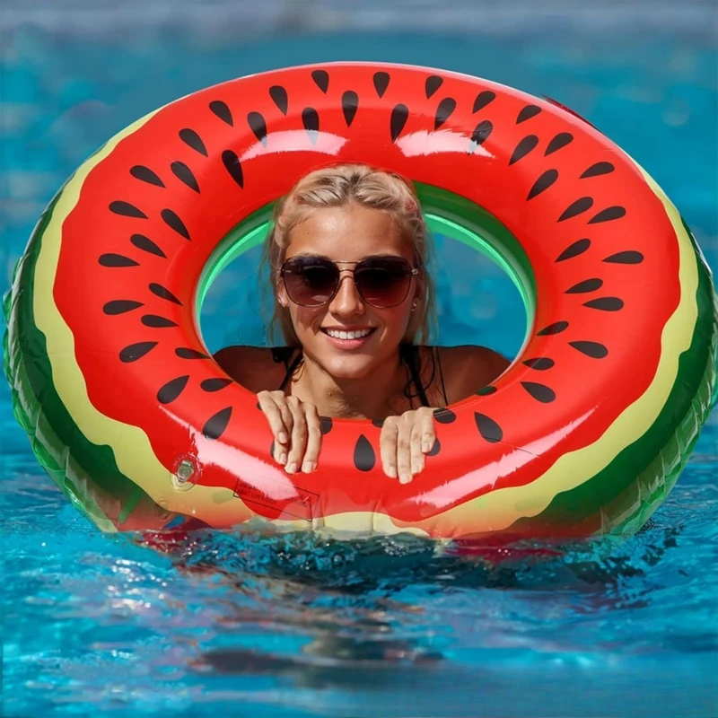 1 unidad # Flotadores de piscina de sandía de 100/70cm para niños y adultos, anillo de natación circular inflable, asiento flotante, juguetes de piscina para fiesta en la playa de otoño
