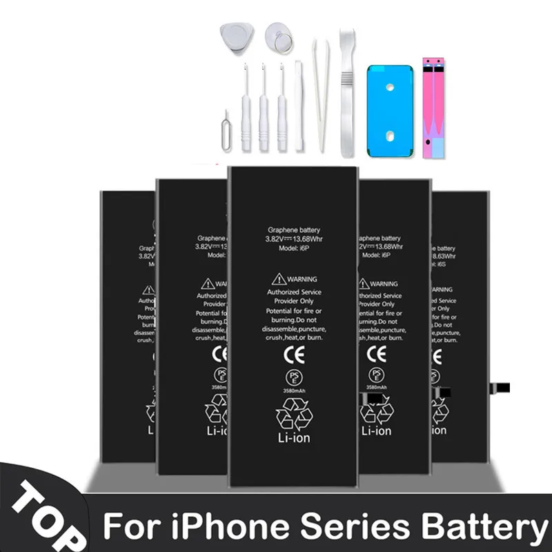 Replacement Battery For iPhone 5 6S 7 8 6 Plus X SE 5S 5 XR XS 11 12 Mini 13 14 Pro MAX 14plus phone Bateria