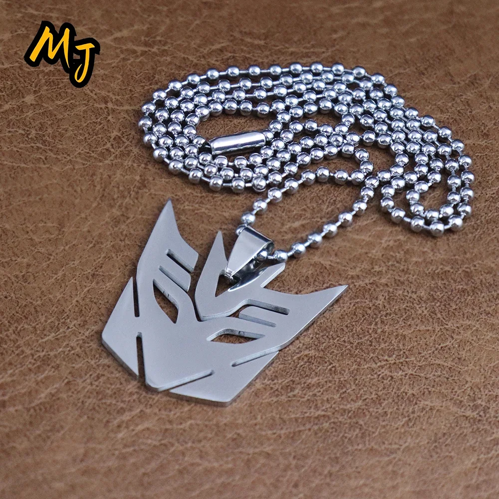 Popular Movie Men\'s Pendant Punk Autobots Pendant Optimus Prime Decepticon Logo Fashion Necklace Hollow Geometry Jewelry