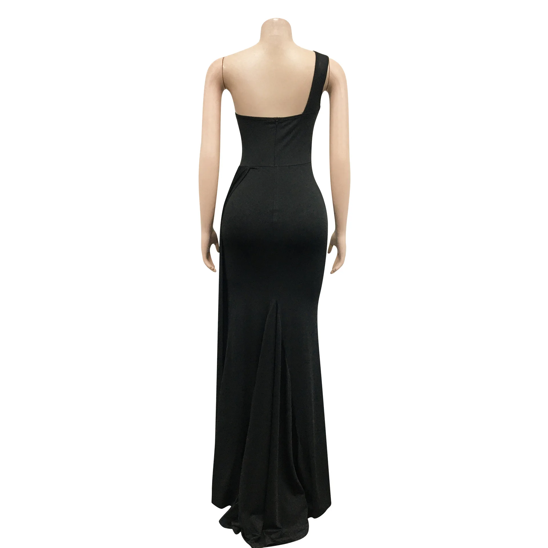 Sexy Elegant Women Evening Dress Sleeveless One Shoulder Robe Female Party Vestidos Women Long Maxi Formal Dresses