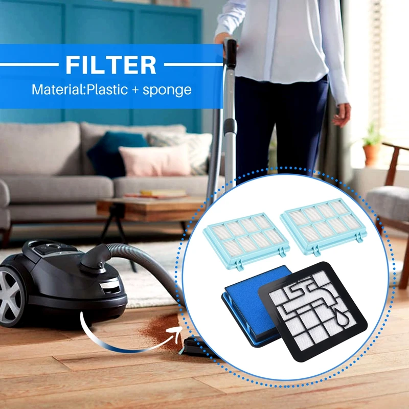 Pack of 2 Filter Set for Compact FC9331 FC9332 FC8010 Vacuum Cleaners-A49I image 2