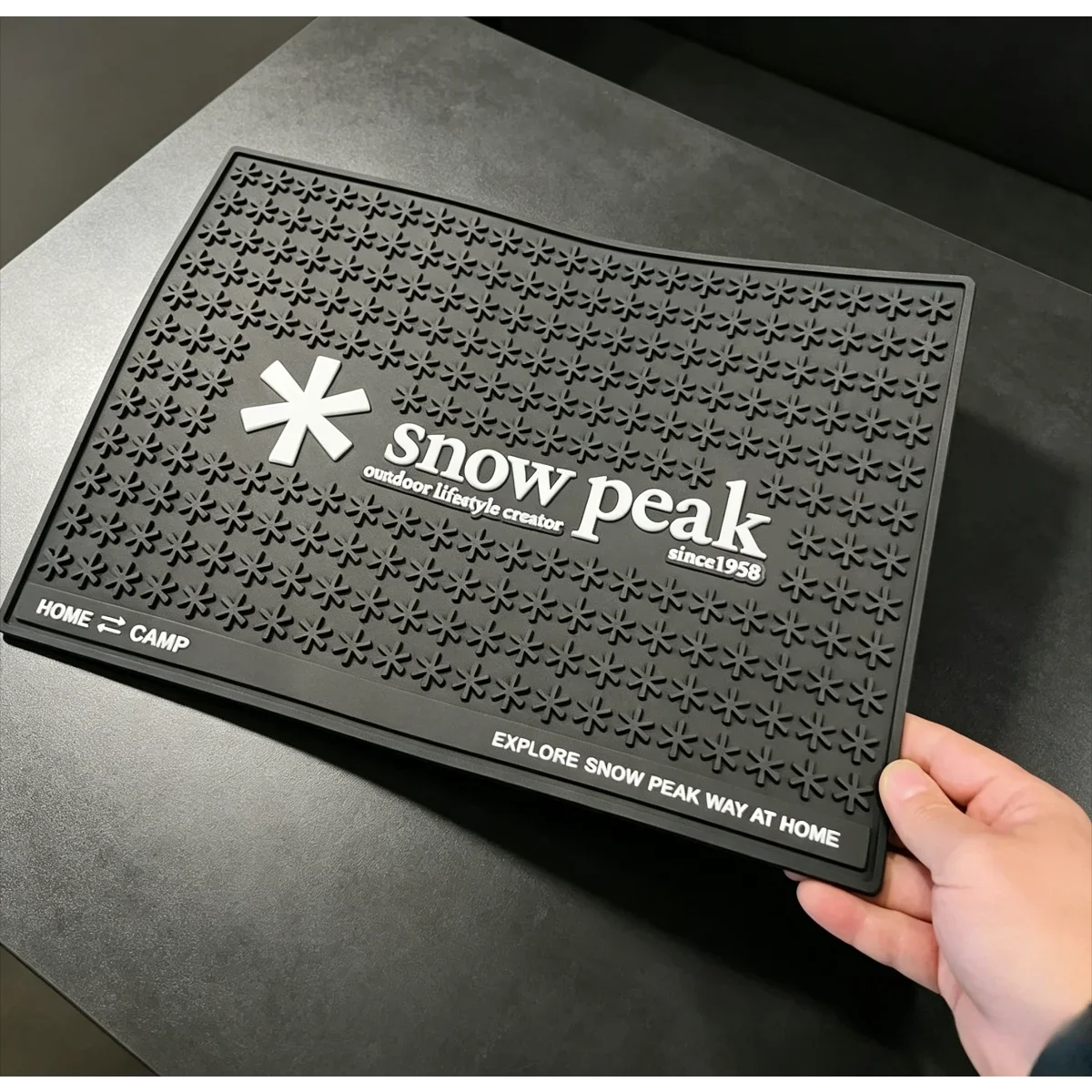Snow Peak 36*25cm Coffee Drying Mat Silicone Counter Mat Non Slip Waterproof Heat Resistant Portable Travel Outdoor Camping Use
