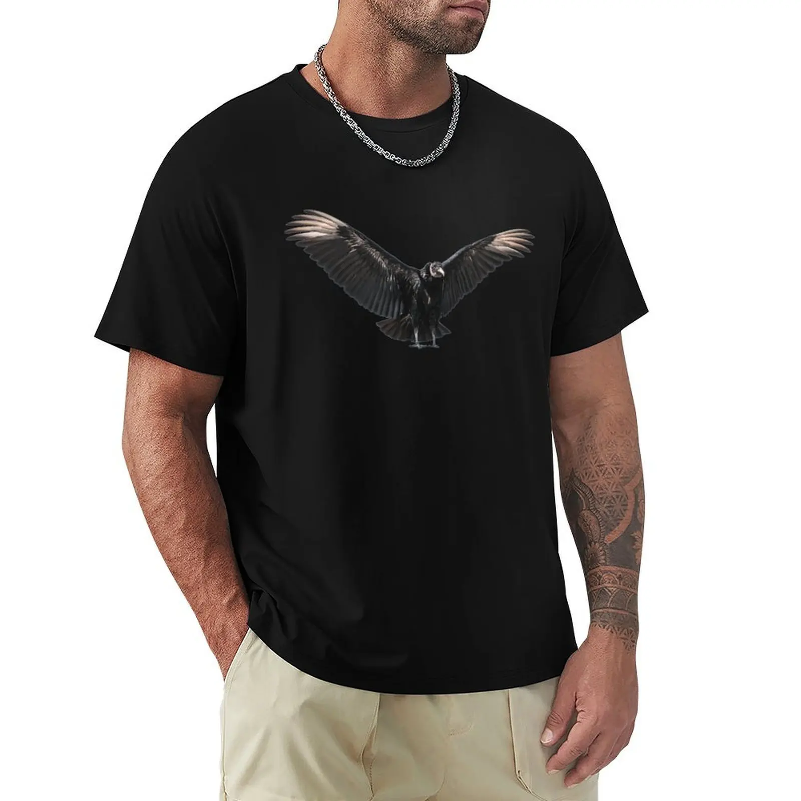 American Black Vulture T-Shirt Work Duty Casual T-Shirt