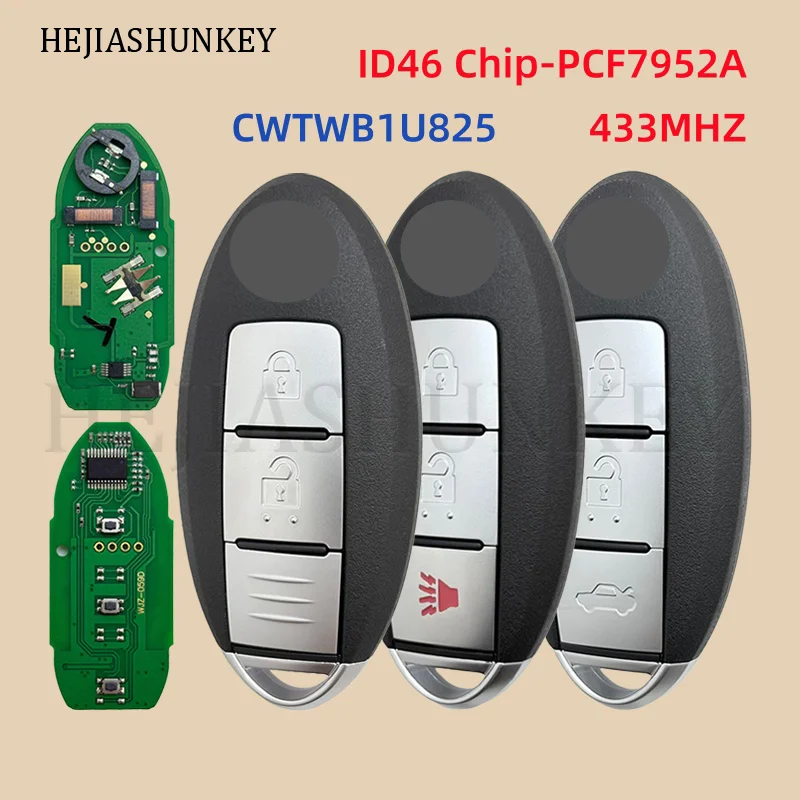 

CWTWB1U825 TWB1G662 CWTWB1U773 433MHz ID46 PCF7952A For Nissan Juke Micra Patrol Navara Sentra Note Tiida Frontier Armada Cube