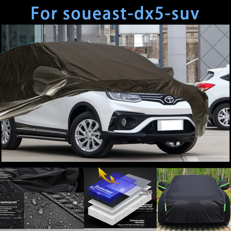 

For soueast-dx5-suv Outdoor Protection Full Car Covers Snow Cover Sunshade Waterproof Dustproof Exterior Car accessories