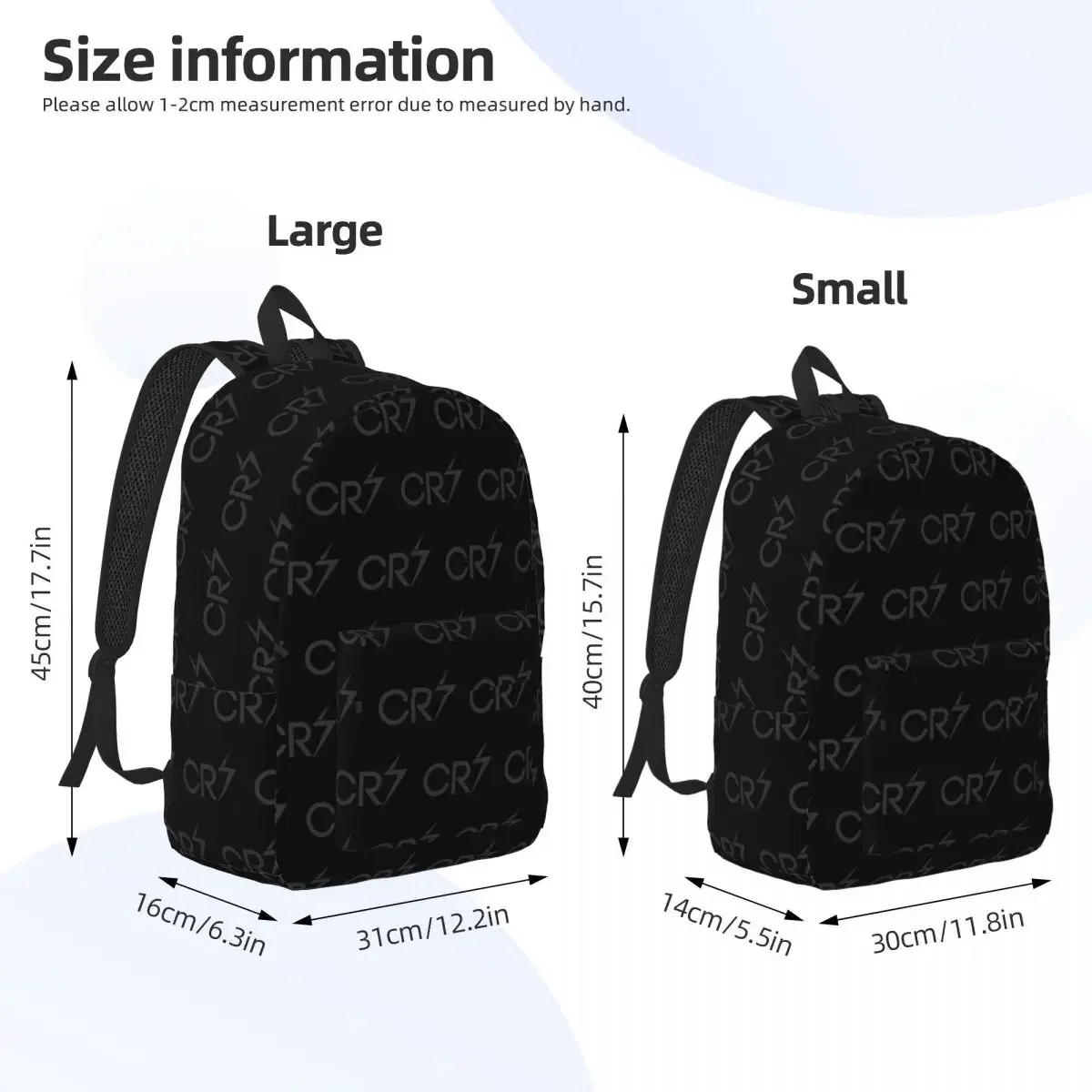 CR7 Power Cristiano Ronaldo Casual Backpack Outdoor Student Business Daypack for Men Women Laptop Canvas Bags