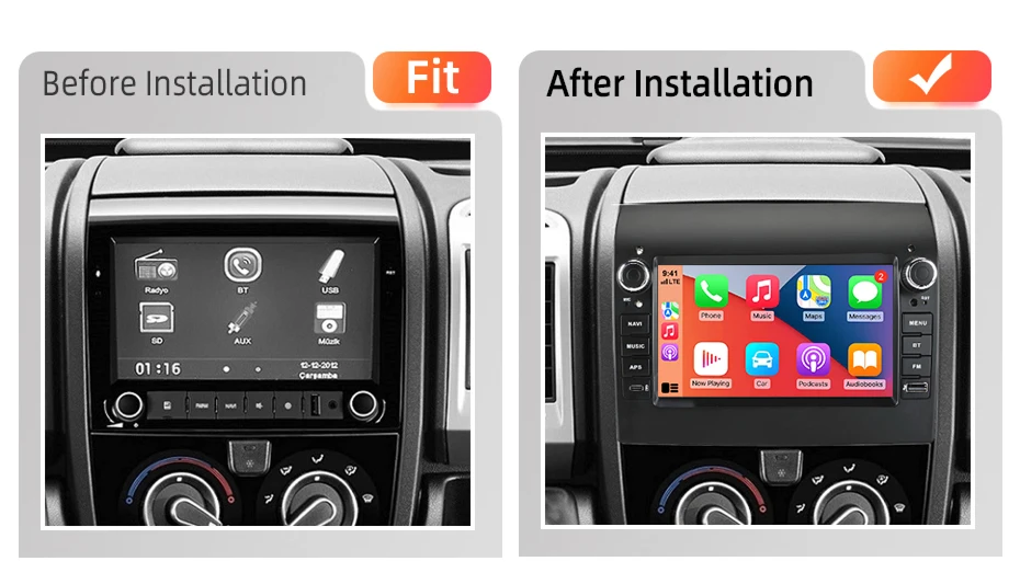 Android Autoradio für Fiat Ducato 2012-2020 Android Auto GPS-Navigation RDS DSP FM