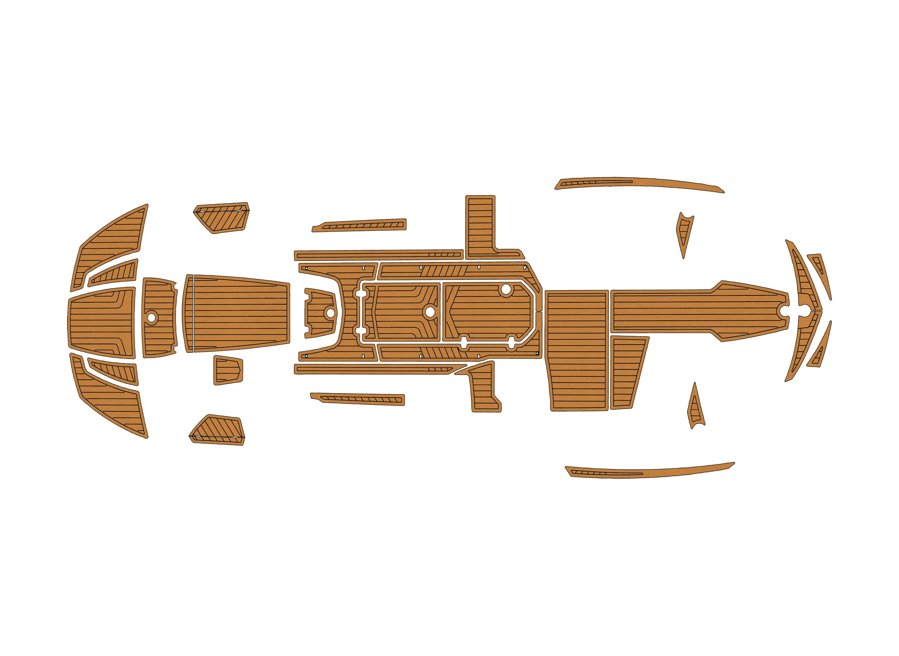 Non-Slip EVA Faux Teak Marine Mat Self-Adhesive 6mm Yacht Cockpit Pad for 2013-2015 Nautique G23 Boat Decking Easy Install