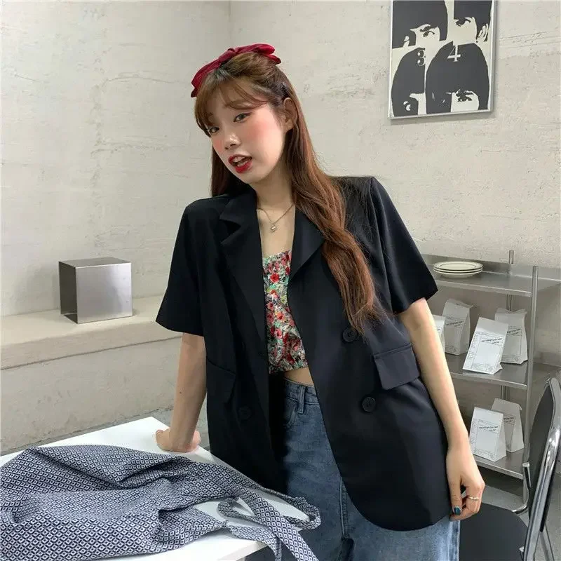 Short-sleeved Blazers Women 5 Colors Casual Loose All-match Summer New Thin Literary Korean Style Prevalent Classic Young Jacket