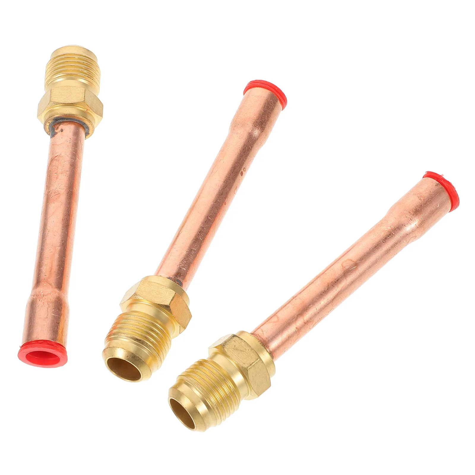 3pcs Extended High-Pressure Valve Flare Connector Durable One-Way Air Check For Ac Systems Brass Threaded Pipe Fitting - view 2