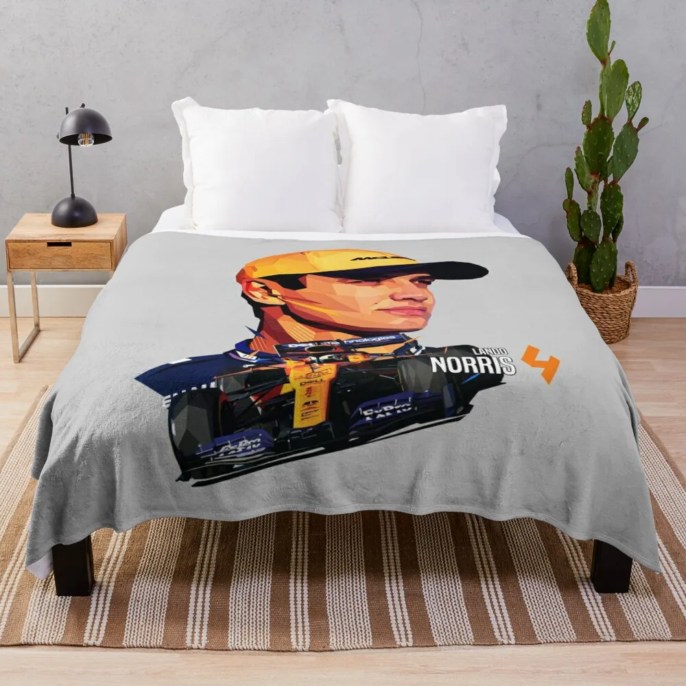 Lando Norris Low Poly V2 Throw Blanket blankets and blankets Thermal Blanket