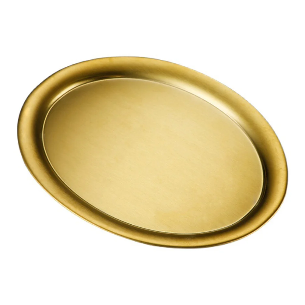 

1pc Stainless Steel Snack Plate Multi-Function Food Serving Tray For Dessert Fruit Vegetable Kitchen Use Pastry