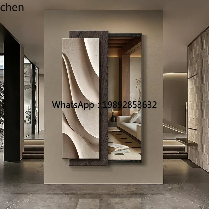 HH  three-dimensional geometric push-pull hidden full-length mirror decorative painting hidden mirror hanging painting