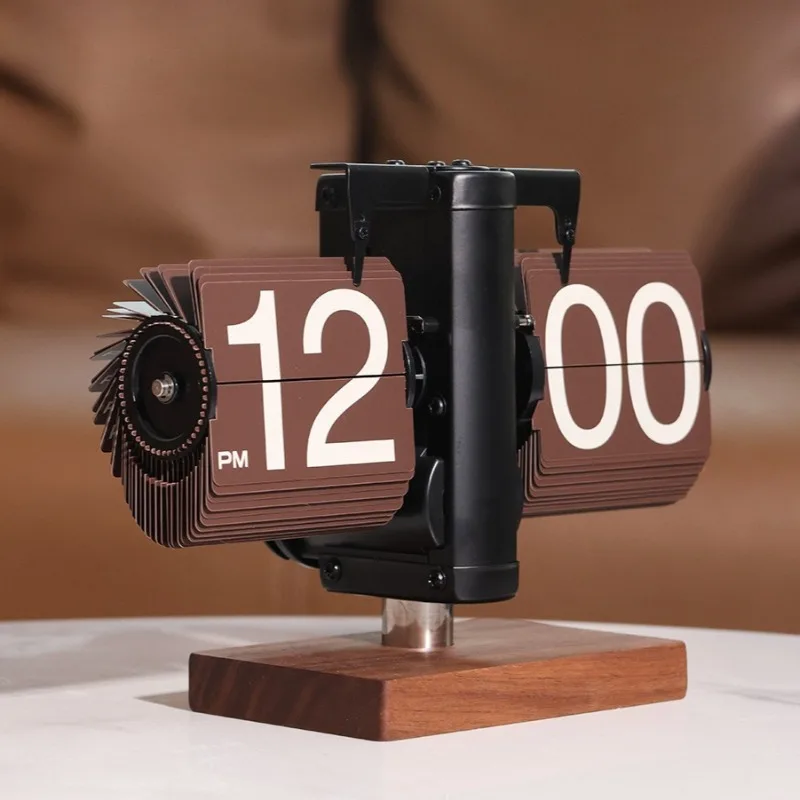 Relojes de mesa modernos, reloj automático de lujo con tapa abatible, decoración de escritorio para habitación, reloj de escritorio, adorno creativo, relojes de mesa digitales