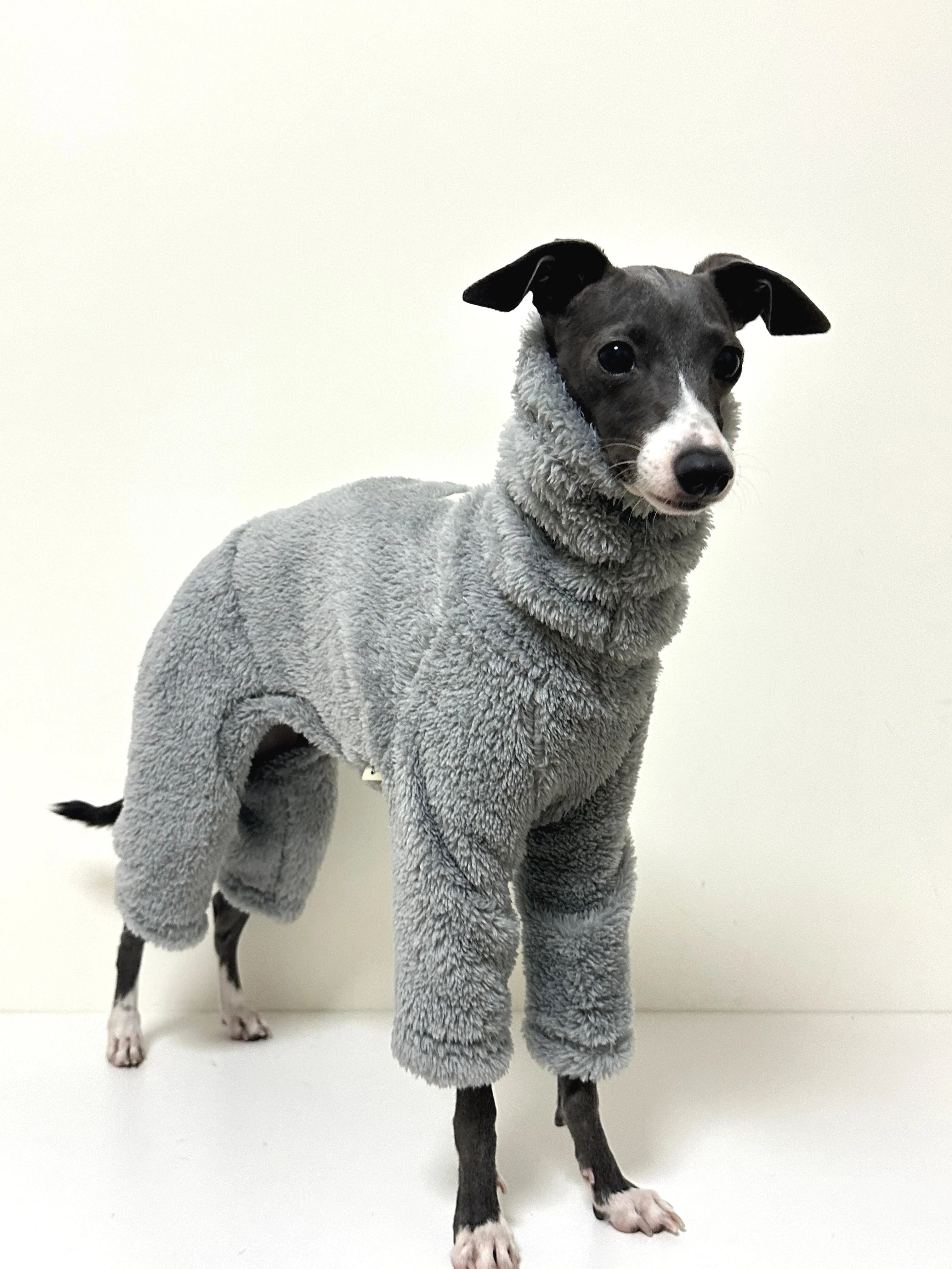 Italian Greyhound Double Side Dog Grey Clothing Turtleneck Warm Fleece Dog Coat Whippet Jammies Pajamas Jumpsuit in Winter