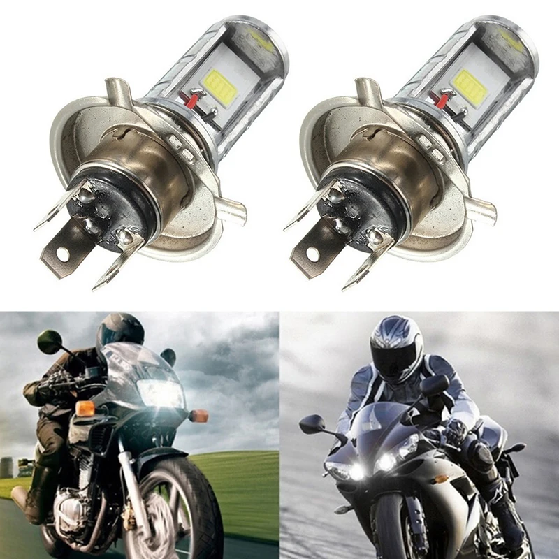 New 1PCS 12W H4 Motorcycle COB Bulb LED Light Lamp Hi/Lo Beam Headlights Headlamp Front Light Bulb